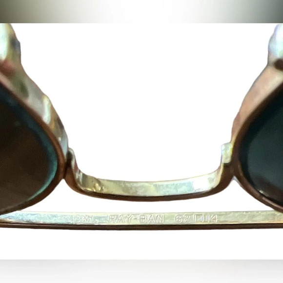 Vintage 80s Black Bosch And Lomb Ray-Ban Aviator Sunglasses 62 14 Glass - Picture 5 of 5